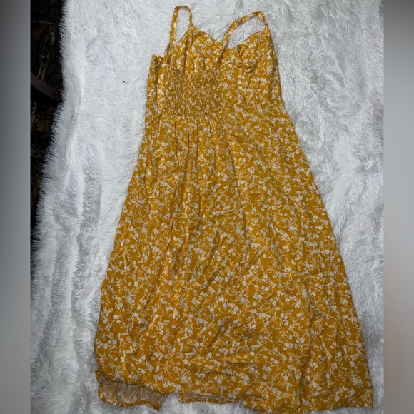 Old Navy Mustard Floral Midi Dress - Picture 5 of 5